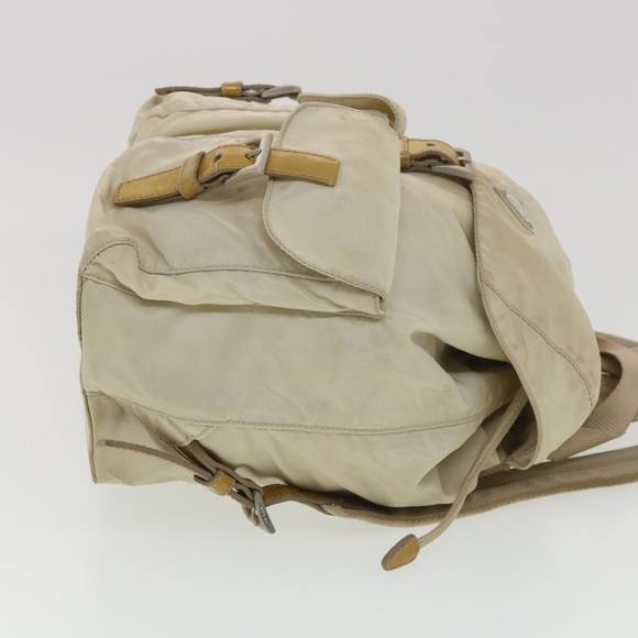 PRADA Backpack Nylon Beige Auth 38500 - Picture 3 of 16